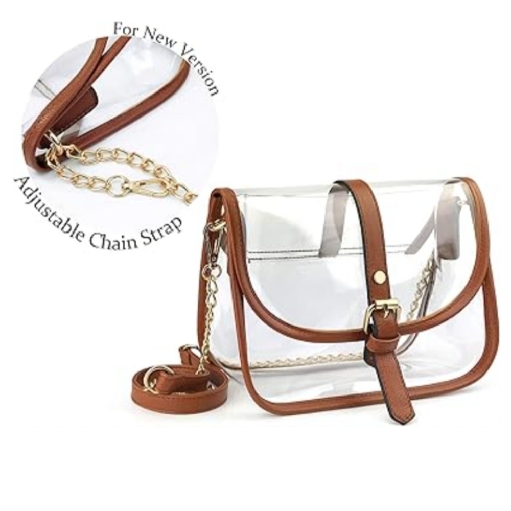 Clear Bag Tote Crossbody 6.7" x 9.5" NWOT - Picture 2 of 7
